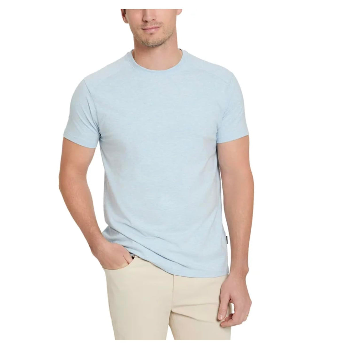 Kenneth Cole New York Men's Short Sleeve Comfort Stretch Dress Tee Shirt, Blue, XX-Large