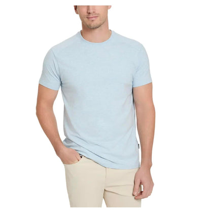 Kenneth Cole New York Men's Short Sleeve Comfort Stretch Dress Tee Shirt, Blue, XX-Large