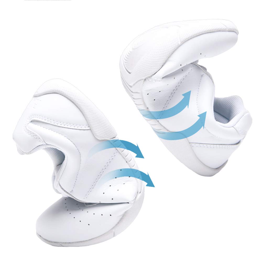 Lnafan Women’s Girls’ Lace-Up Gym Sport Aerobics Cheerleading Dance Shoes Training Sneakers White Size 7.5M