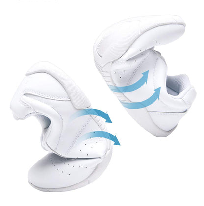 Lnafan Women’s Girls’ Lace-Up Gym Sport Aerobics Cheerleading Dance Shoes Training Sneakers White Size 7.5M