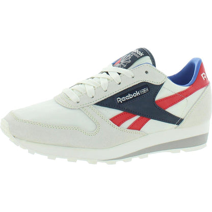 Reebok unisex-adult CLASSIC LEATHER Sneaker chalk/collegiate Navy/Radiant Red 4 medium US