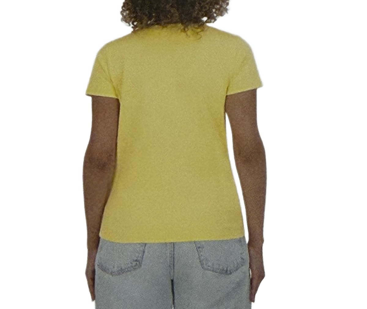 DKNY Women's Short Sleeve Crew Neck Organic Cotton Tee Shirt (US, Alpha, XX-Large, Regular, Regular, Yellow)
