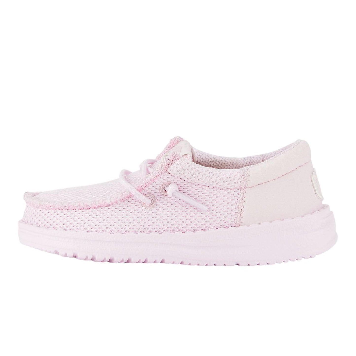 HEYDUDE Unisex Toddler Wally Funk Mono Slip On Shoe, Light Pink Size 7 | Lightweight Textile Loafer with Elastic Laces & Foam Insole