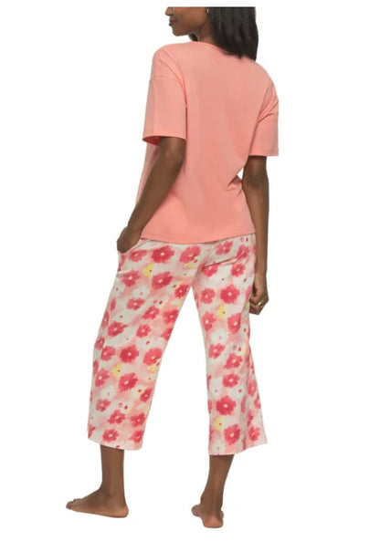 Felina Women's 4 Piece Cotton PJ Sleep Set, Tee, Tank, Short, and Pant (US, Alpha, XX-Large, Regular, Regular, Pink (Strawberry Ice/Maize))