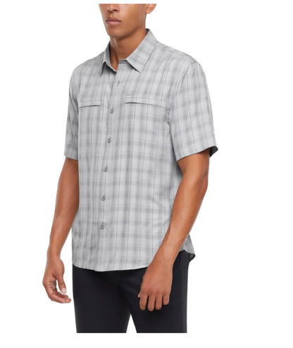 Orvis Men's UPF 30+ Quick Dry Moisture Wicking Button Up Short Sleeve Woven Tech Shirt with Pockets (US, Alpha, Medium, Regular, Regular, Gray)