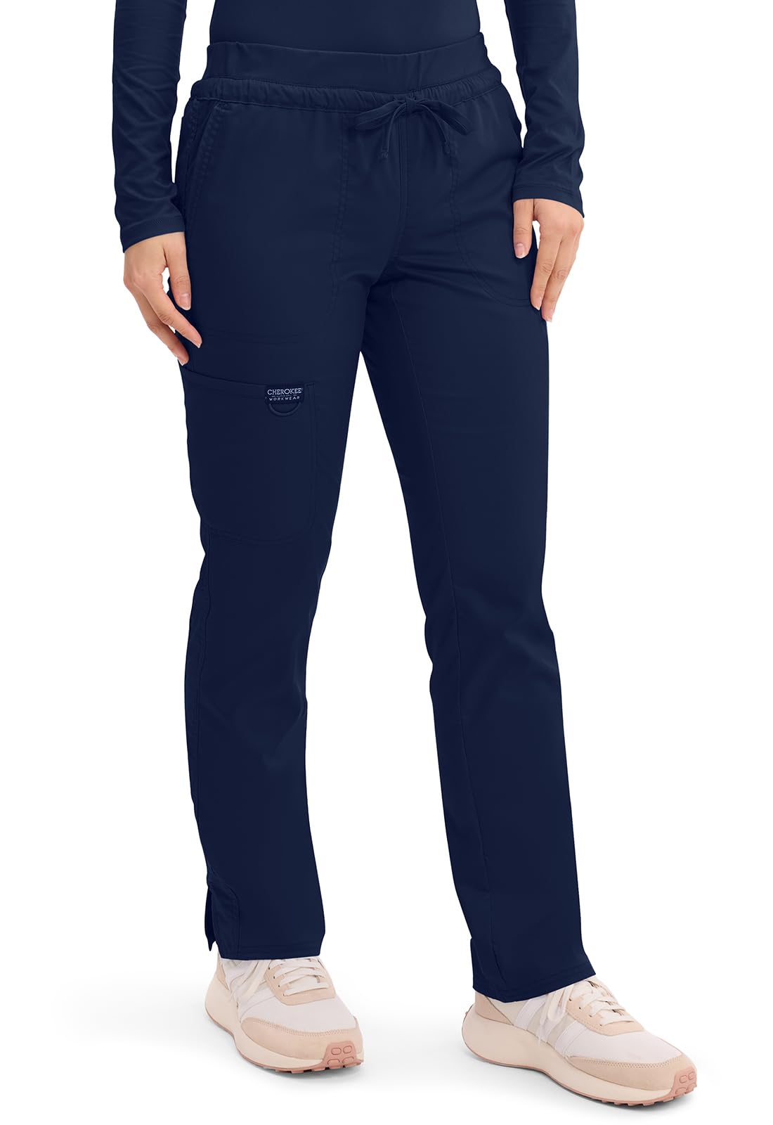 Cherokee WW Revolution Scrubs for Women Tapered Leg Drawstring Pant Navy