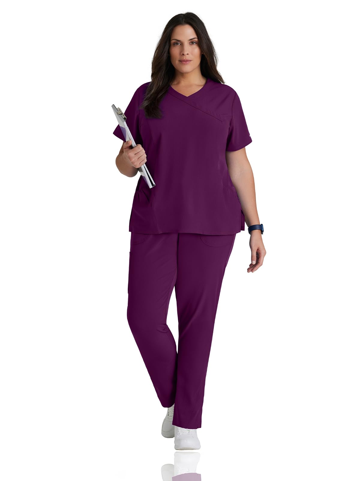 BARCO Skechers Vitality Women�s Charge V-Neck Scrub Top � Wine, 2XL