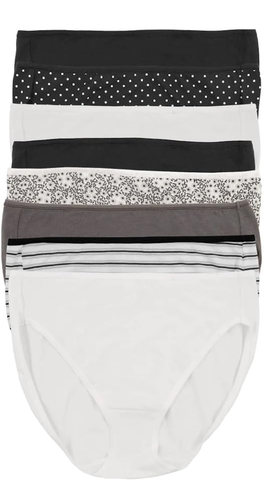 Felina Womens 8 Pack Cotton Modal Stretch Hi-Cut Brief (US, Alpha, Small, Regular, Regular, Newsprint)