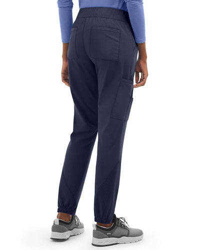 Cherokee Workwear Professionals Women Scrubs Pant Mid Rise Jogger WW036 M, Navy