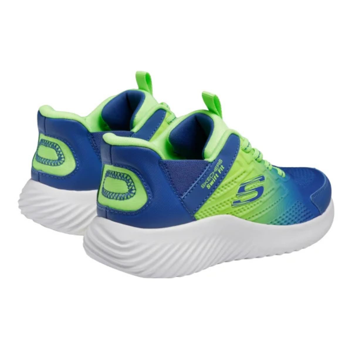 Skechers Kids Girls Microspec Advance Sneaker, Light Grey/Multi, 12 Little Kid
