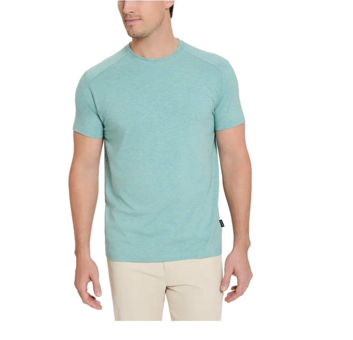 Kenneth Cole New York Men's Short Sleeve Comfort Stretch Dress Tee Shirt, Green, Small
