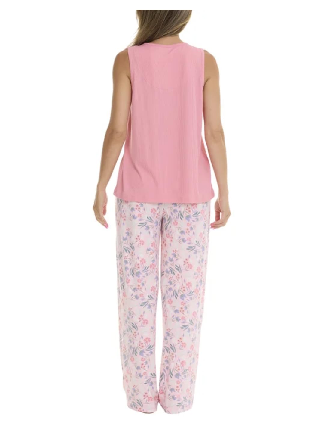 Flora Nikrooz FN Women's 3 Piece Super Soft Lounge PJ Sleep Set, Robe, Tank, and Pant (US, Alpha, XX-Large, Regular, Regular, Pink (Floral))