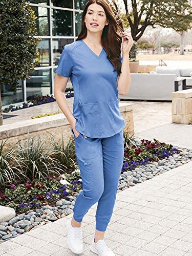 Med Couture Touch V-Neck Scrub Top for Women with 4 Pockets 3XL Navy