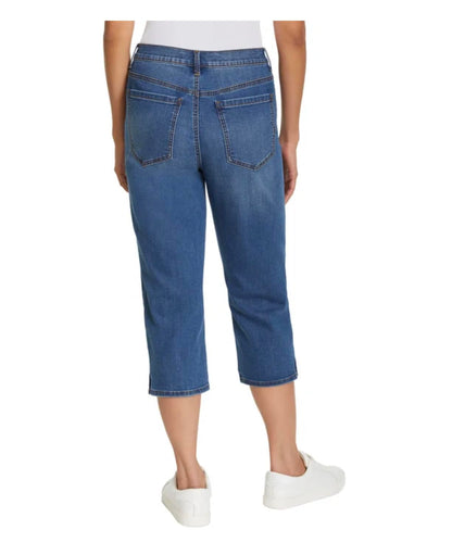 Gloria Vanderbilt Women's Amanda High Waisted 5 Pocket Capri Pant (US, Numeric, 14, Regular, Regular, Blue)