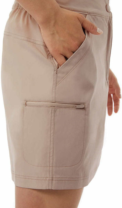 32 Degrees Cool Womens Lightweight Tech Skort (US, Alpha, Small, Regular, Regular, Beige Marble)