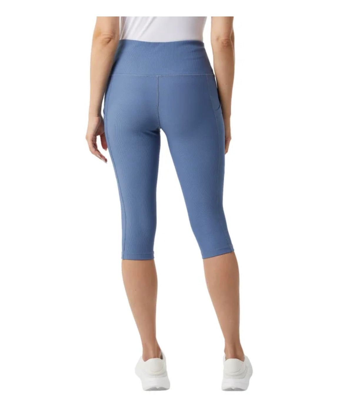 32 Degrees Cool Women's Ribbed Crop Legging Pant with Pockets (US, Alpha, XX-Large, Regular, Regular, Blue (Blue Horizon))