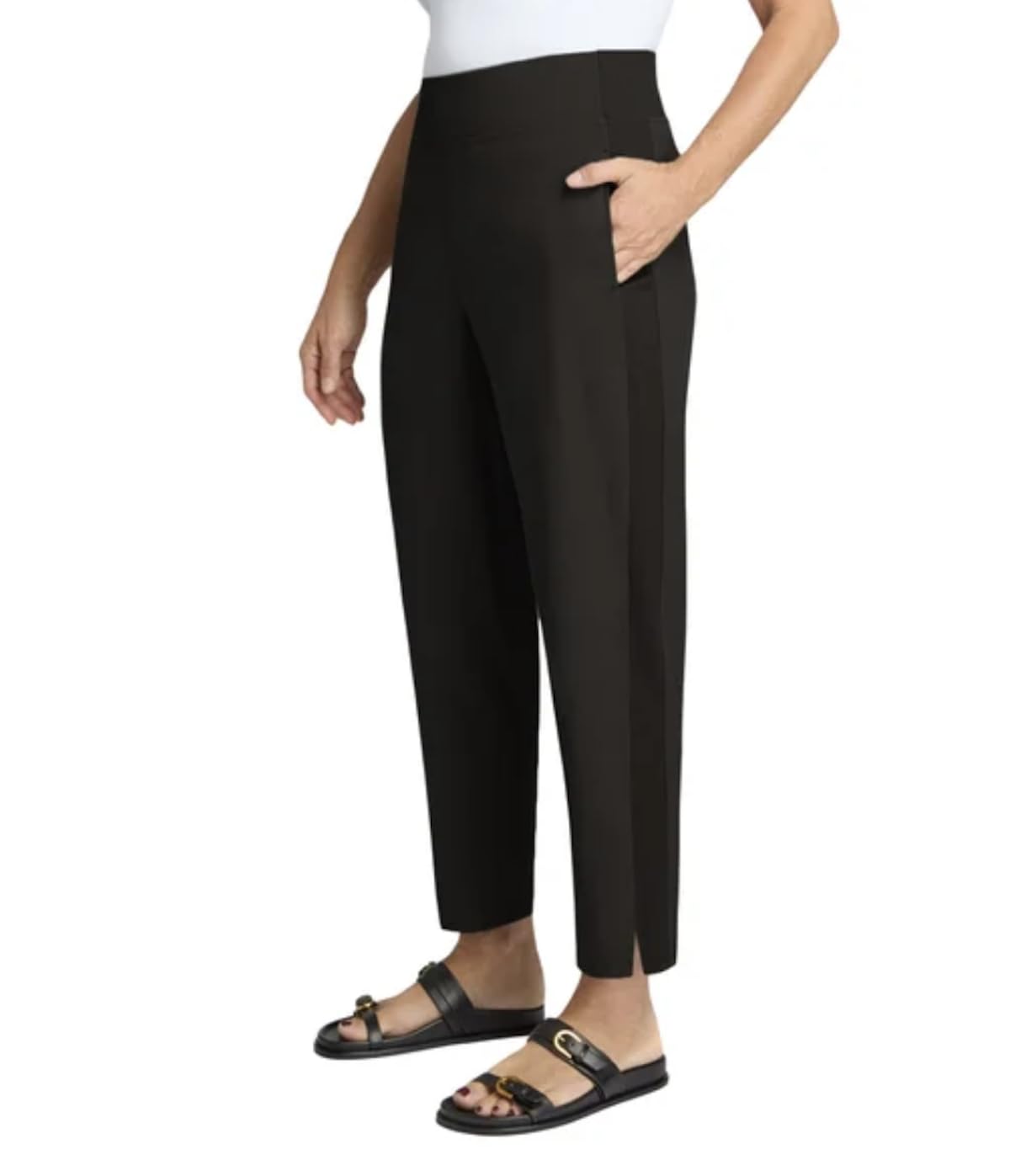 KIRKLAND Signature Women's Quick Dry Stretch Pull On Ankle Pant (US, Alpha, X-Large, Regular, Regular, Black)