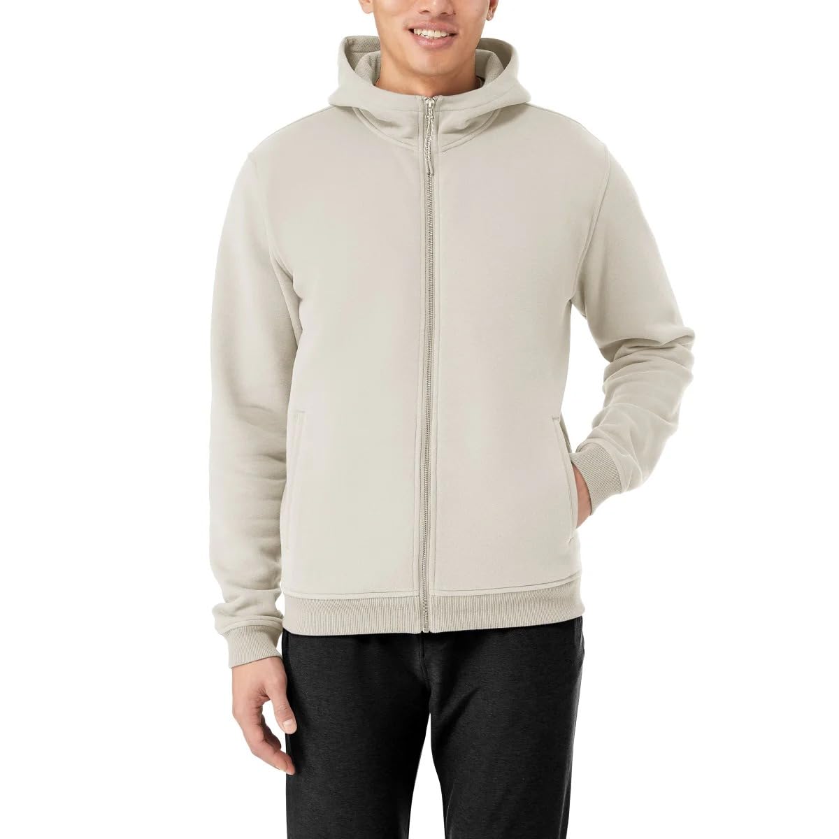 KIRKLAND Signature Men’s Heavyweight Full Zip Hoodie (White, XX-Large)