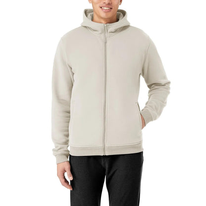 KIRKLAND Signature Men’s Heavyweight Full Zip Hoodie (White, XX-Large)