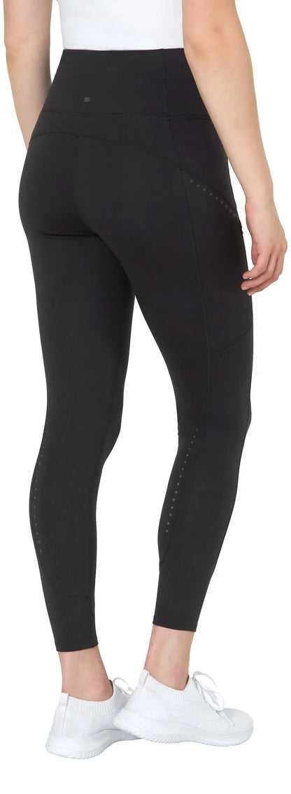 Mondetta World Outfitter Women's Moisture Wicking Cropped Legging Pant with Side Zip Pockets (US, Alpha, X-Large, Regular, Regular, Black)