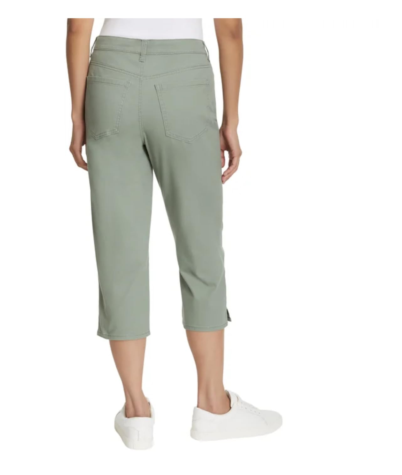 Gloria Vanderbilt Women's Amanda High Waisted 5 Pocket Capri Pant (US, Numeric, 10, Regular, Regular, Green)