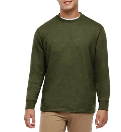 Orvis Men's Long Sleeve Textured Crew Pullover (US, Alpha, Small, Regular, Regular, Green)