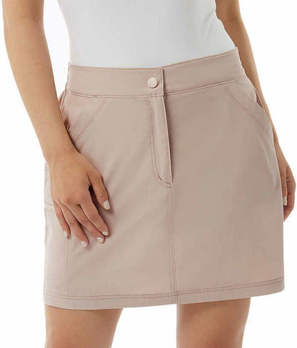 32 Degrees Cool Womens Lightweight Tech Skort (US, Alpha, Small, Regular, Regular, Beige Marble)