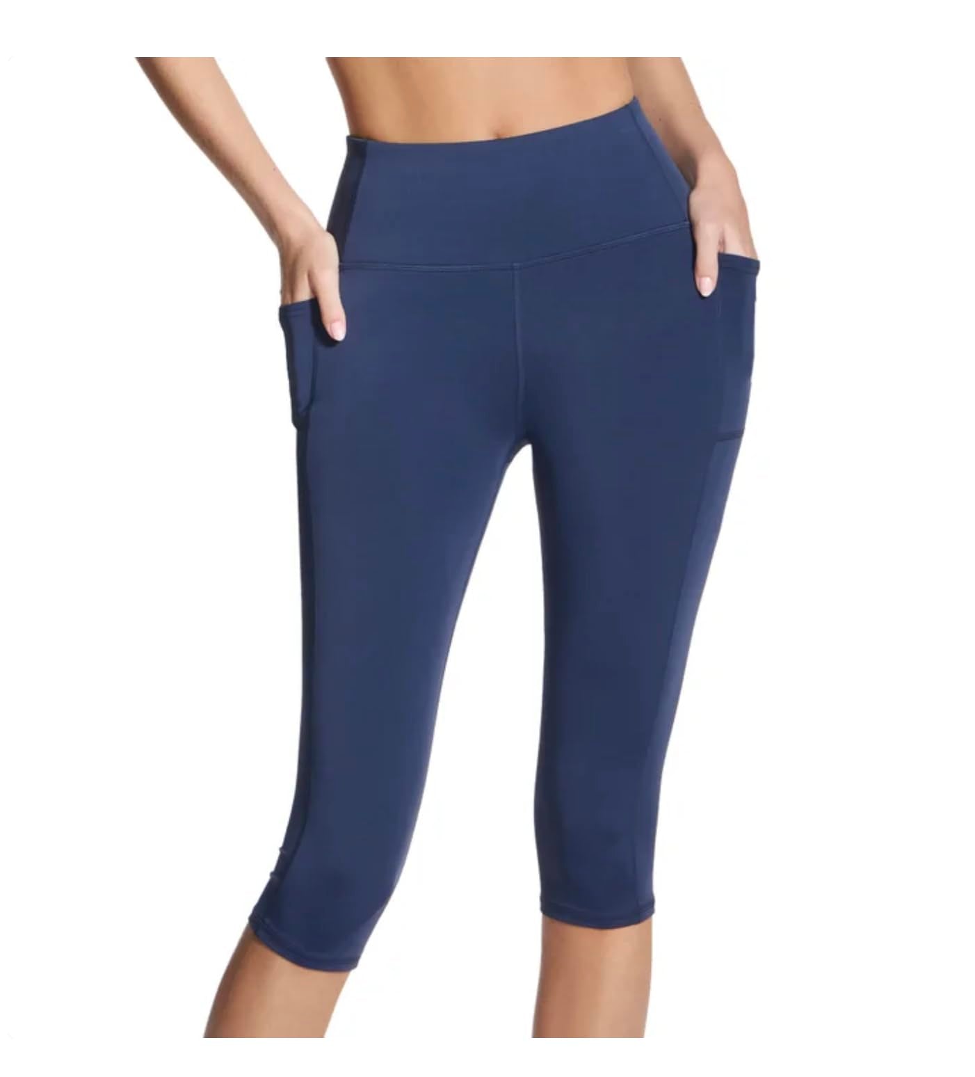Skechers Gowalk Women's Active Stretch Moisture Wicking Capri Legging Pant with Pockets (US, Alpha, X-Large, Regular, Regular, Navy (Blue))