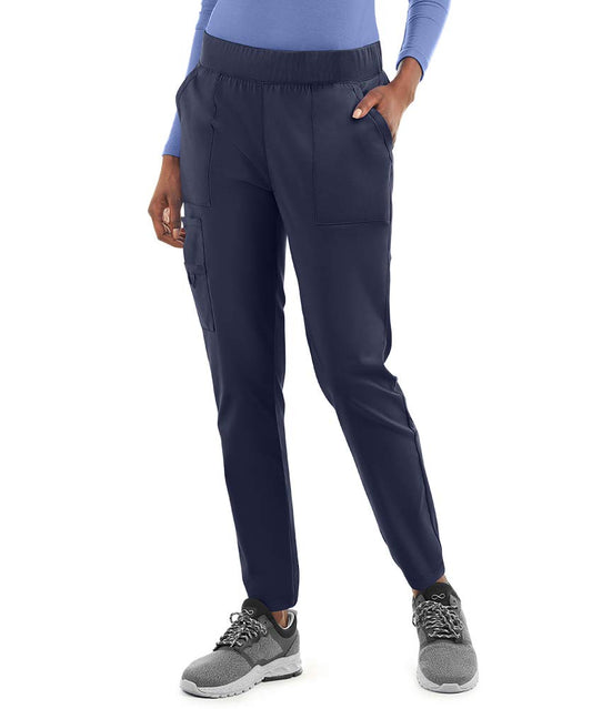 Cherokee Workwear Professionals Women Scrubs Pant Mid Rise Jogger WW036 M, Navy