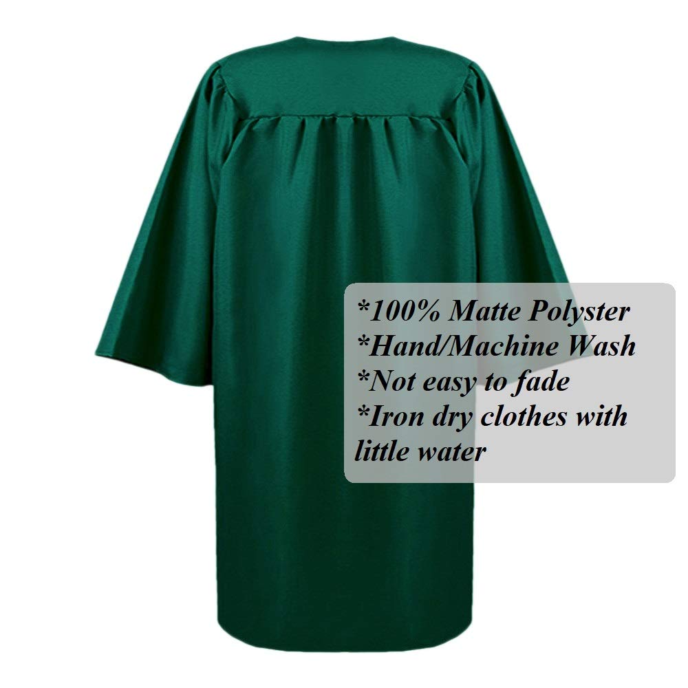 2025 Matte Graduation Cap and Gown Tassel Set - Forest Green Size 48 - Junior/Senior High School/College Graduates