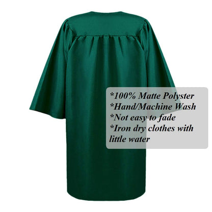 2025 Matte Graduation Cap and Gown Tassel Set - Forest Green Size 48 - Junior/Senior High School/College Graduates