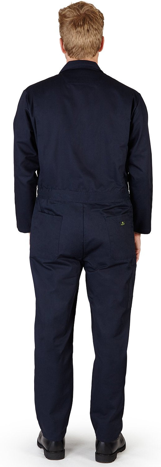NATURAL WORKWEAR - Mens Long Sleeve Basic Blended Coverall, Navy 38100-Medium-FBA