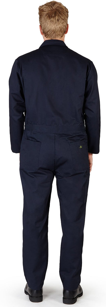 NATURAL WORKWEAR - Mens Long Sleeve Basic Blended Coverall, Navy 38100-Medium-FBA