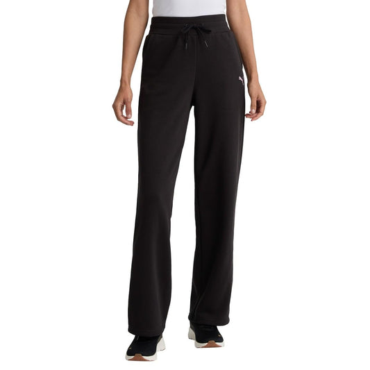 PUMA Fleece Sweat Pants for Women's Straight Legs Winter Sweatpants Black, L