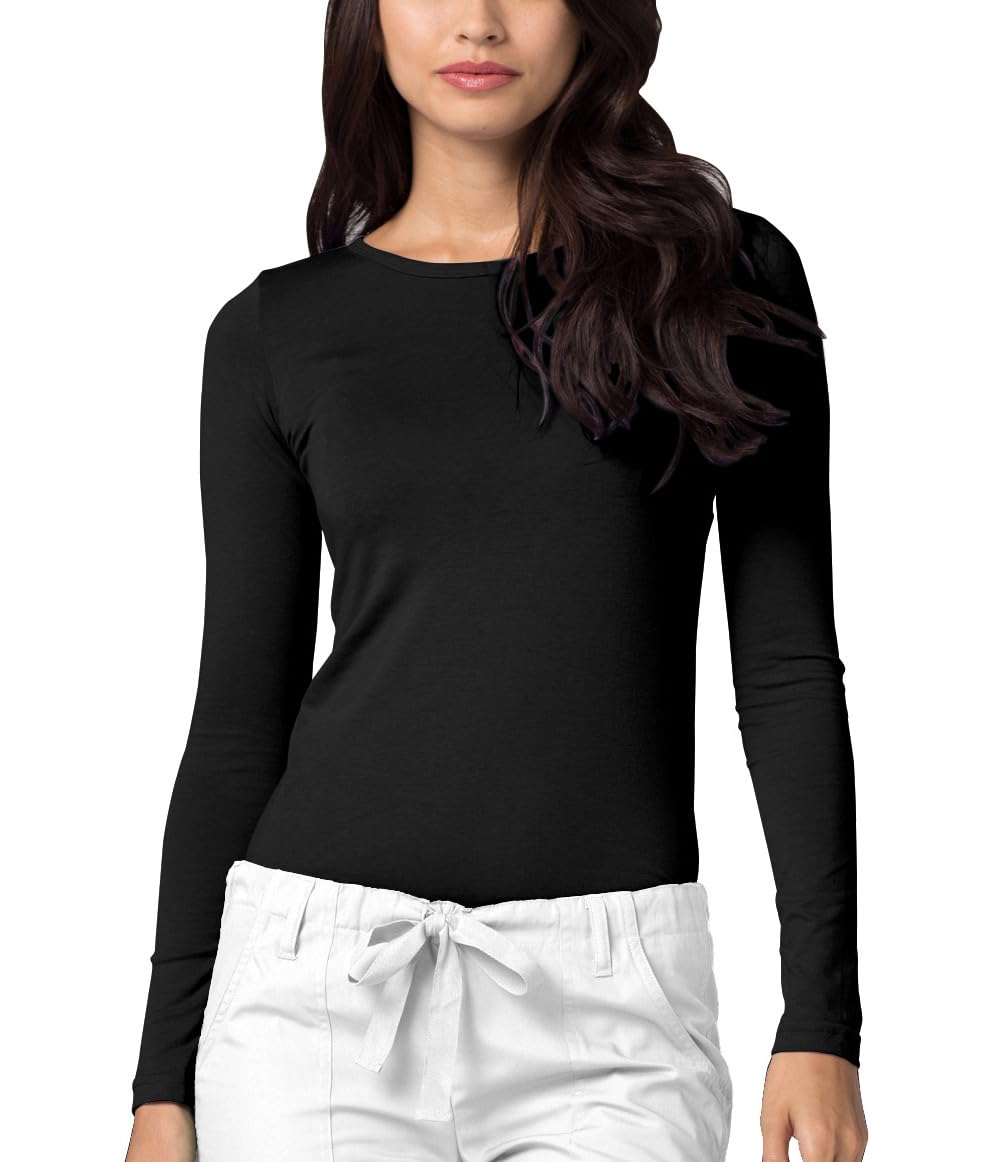 ADAR Medical Uniforms Adar Underscrubs for Women Size XX-Large Black Long Sleeve