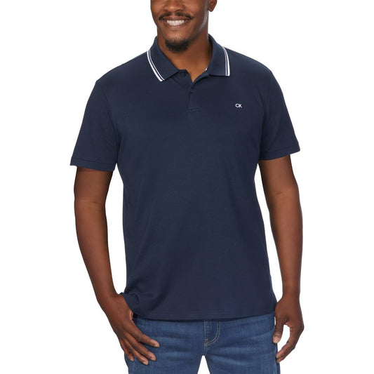 Calvin Klein Men's Polo (Blue,Large)
