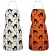 Geyoga 2 Pieces Halloween Apron Halloween Cat Apron Adjustable Cat Pattern Apron Halloween Buffalo Apron for Kitchen Cooking Chef Grill Baking 2 Styles
