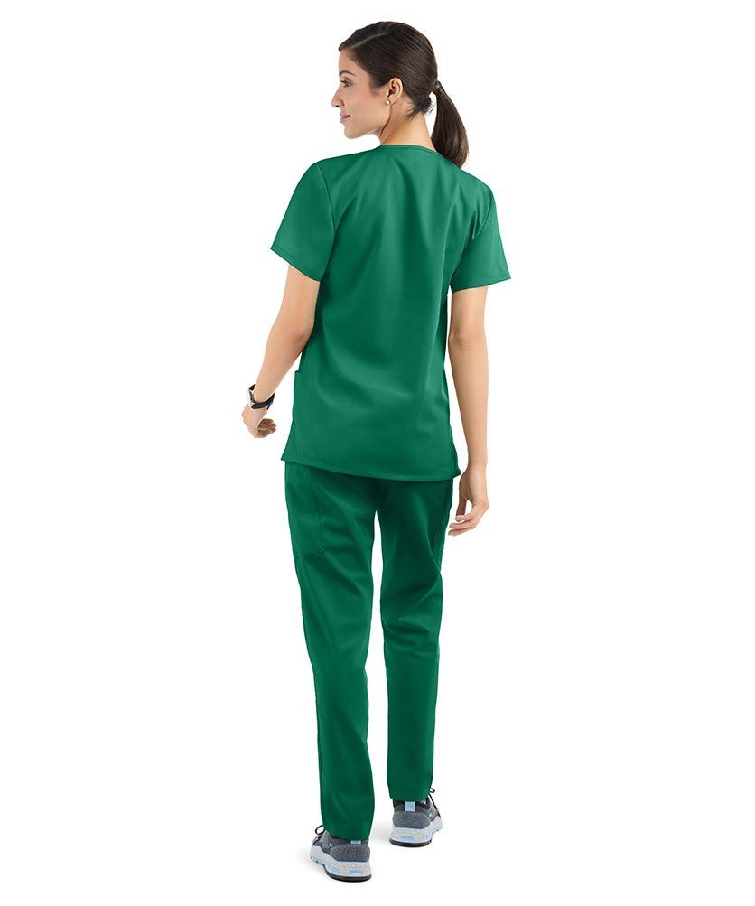 Strictly Scrubs Women's Scrub Set Size 3X-Large Hunter V-Neck Top Elastic Pant