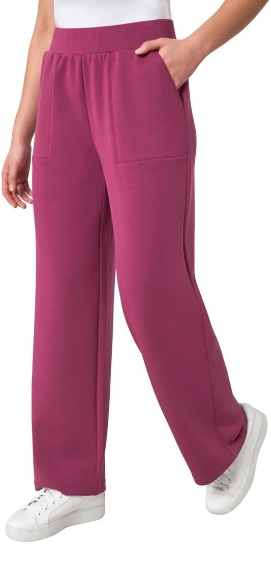 Mondetta Womens Heavyweight Wide Leg Pant (US, Alpha, X-Large, Regular, Regular, Raspberry Coulis)