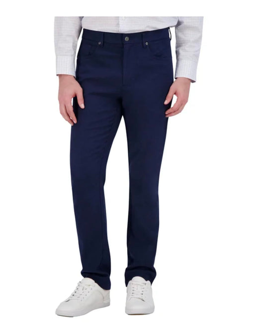 KIRKLAND Signature Men's Stretch Comfort Tapered Fit Brushed 5 Pocket Pant (US, Waist Inseam, 40, 32, Regular, Regular, Blue)