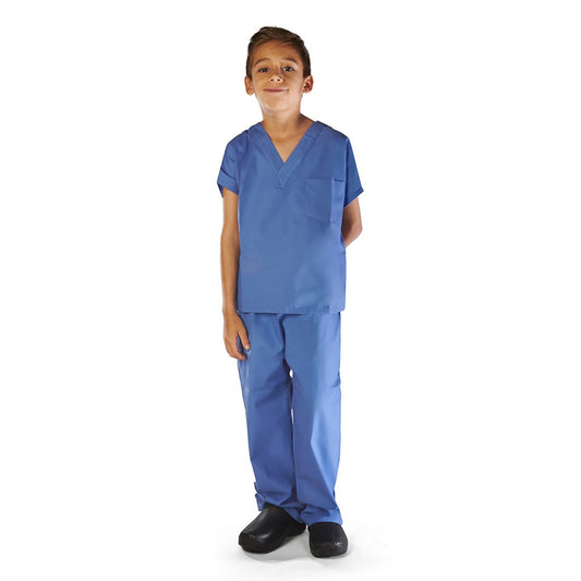 M&M SCRUBS Super Soft Children Scrub Set Kids Dress up (12/14, Ceil Blue)
