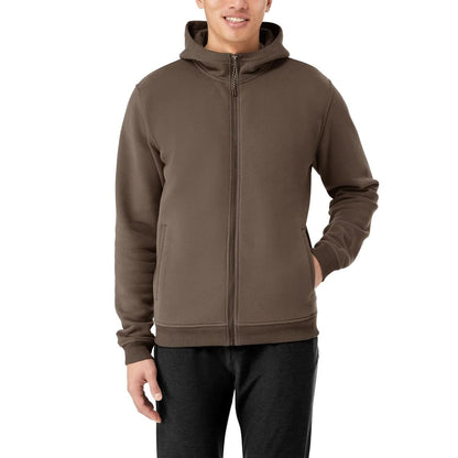 KIRKLAND Signature Men’s Heavyweight Full Zip Hoodie (Brown, XX-Large)