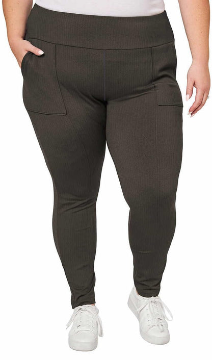 Mondetta Womens Midweight High Rise Jacquard Knit Legging (US, Alpha, XX-Large, Regular, Regular, Chicory Coffee)