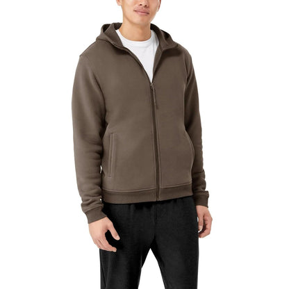 KIRKLAND Signature Men’s Heavyweight Full Zip Hoodie (Brown, XX-Large)