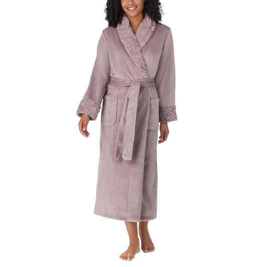 Carole Hochman Women's Shawl Collar Plush Robe (Lavender Undertone,Large)