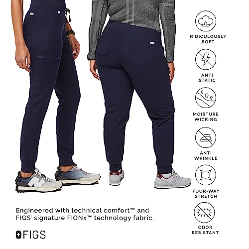 FIGS Zamora Jogger Style Scrub Pants for Women - Navy, XX-Small Petite