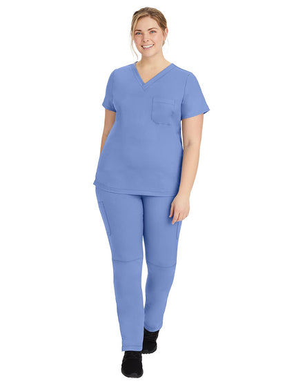 Healing Hands Purple Label Women's 9134 Tyra Pant 's Eight Pocket Scrub Pant - Small Tall,Ceil