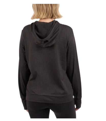 KIRKLAND Signature Women's Long Sleeve Lightweight Pullover Hoodie with Thumbholes (US, Alpha, Medium, Regular, Regular, Black)