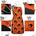 Geyoga 2 Pieces Halloween Apron Halloween Cat Apron Adjustable Cat Pattern Apron Halloween Buffalo Apron for Kitchen Cooking Chef Grill Baking 2 Styles