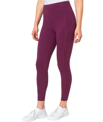Mondetta World Outfitter Women's Moisture Wicking Cropped Legging Pant with Side Zip Pockets (US, Alpha, XX-Large, Regular, Regular, Purple)
